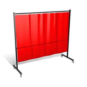 Parawan spawalniczy SOLID ULTRA 2100mm z kurtynami lamelowymi kol. czerwony